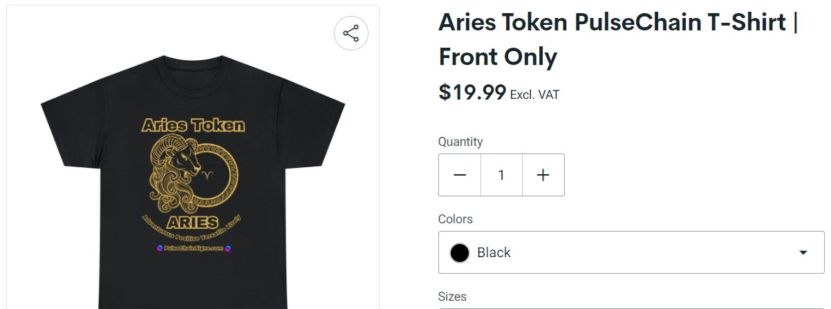 Aries Token PulseChain T-Shirt