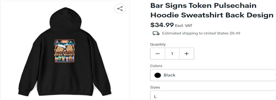 Bar Signs Token PulseChain Hooded Sweatshirt