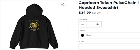 Capricorn Token PulseChain Hooded Sweatshirt