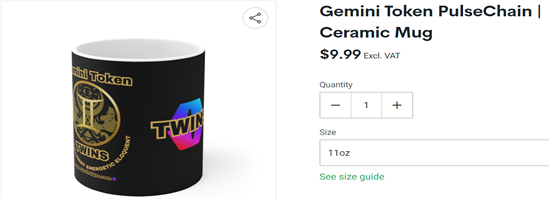 Gemini Token Pulsechain Ceramic Mug