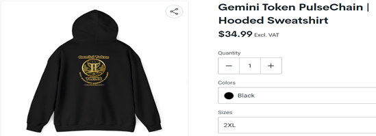 Gemini Token Pulsechain Hoodie Sweatshirt