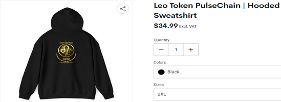 Leo Token Pulsechain Hoodie Sweatshirt