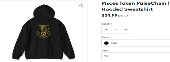 Pisces Token PulseChain Hooded Sweatshirt