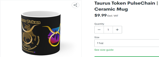 Taurus Token PulseChain Ceramic Mug