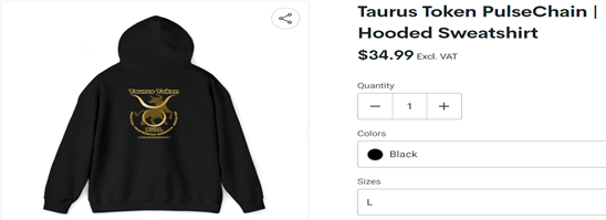 Taurus Token PulseChain Hooded Sweatshirt