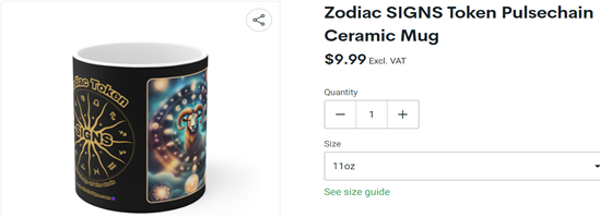 Zodiac SIGNS Token Pulsechain Ceramic Mug